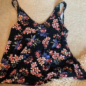 black flowery American eagle tank